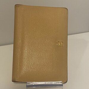 Authentic Vintage Chanel Leather Travel Wallet Beige with COA
